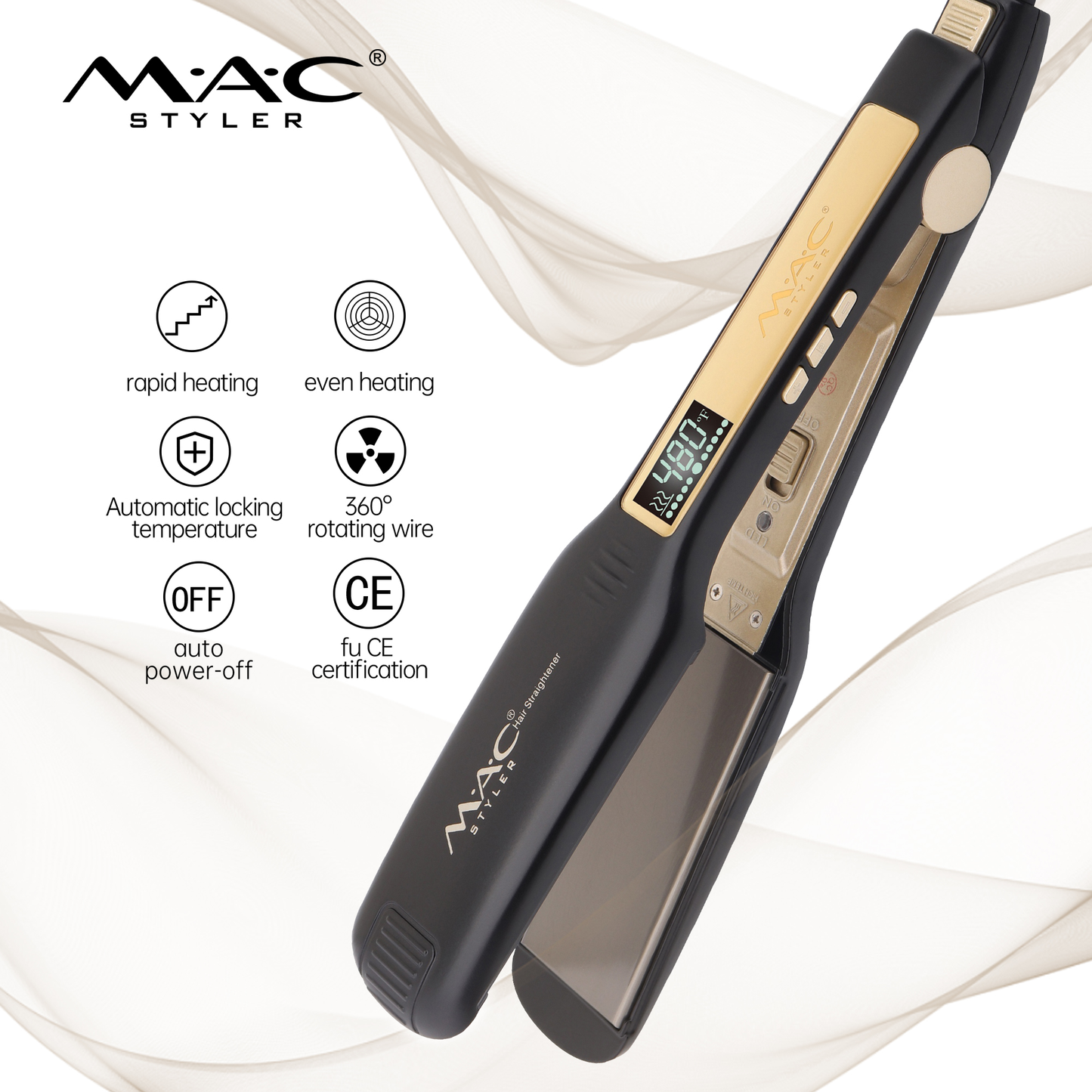 Professional Ceramic Hair Straightener with Quick Heating