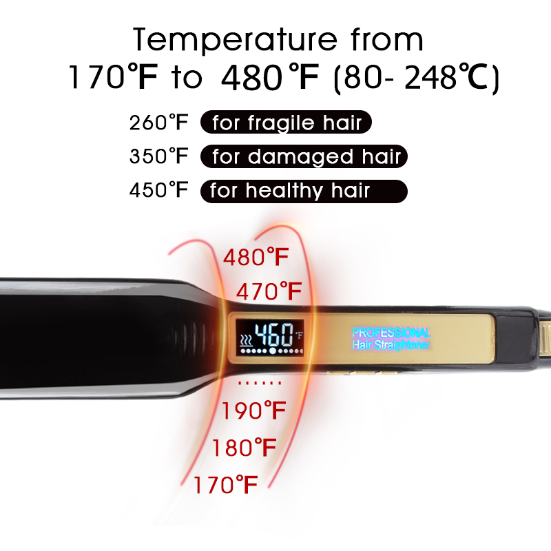 Professional Ceramic Hair Straightener with Quick Heating